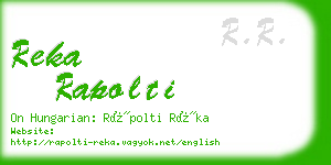 reka rapolti business card